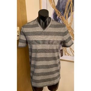 NWT Men's Michael Kors Striped V-Neck Tee